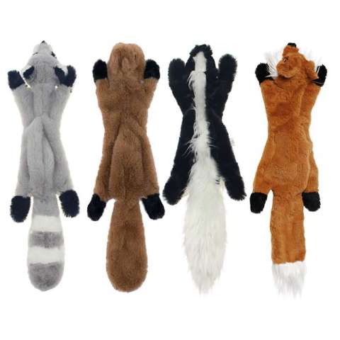 Amazon Hot selling No Stuffing Raccoon Squirrel Large Squeaky Plush Pet Dog toy